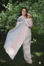 Little Frog Ring Sling Cotton Art.164117 Foggy Cube   Слинг - платок с кольцами L размер (для детей до 36 месяцев)