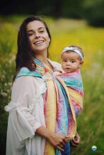 Little Frog Ring Sling Cotton Art.164122 Flower Bloom  Zīdaiņu slings ar rinķiem  L izmērs (bērniem līdz 36 mēnešiem)