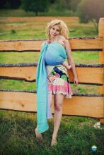 Little Frog Ring Sling Cotton Art.164123 Aurora Cube  Слинг - платок с кольцами L размер (для детей до 36 месяцев)