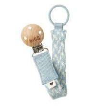 Bibs Pacifier Clip Art.165570 Baby Blue Ivory  Māneklīša ķēde (Knupja turētājs) ar klipsi