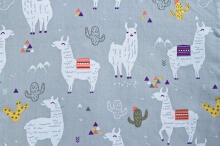 Minky Baby Nest Cone Wrap – llamas grey 75x75