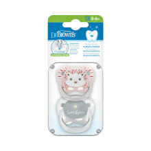 PV12014 PreVent PRINTED SHIELD Pacifier - Stage 1, Girl Animal Faces, 2-Pack