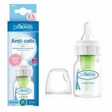 Dr. Brown’s Natural Flow® Options+™ PP Narrow Art.SB2100 Preemie bottle for premature and newborn babies with a nipple, 60 ml