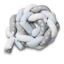 Braided Crib Bumpers 210 cm – stars blue