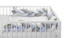 Braided Crib Bumpers 210 cm – stars blue