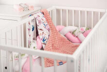 Light Minky Blanket – birds retro pink