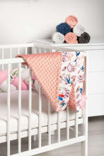 Light Minky Blanket – birds retro pink