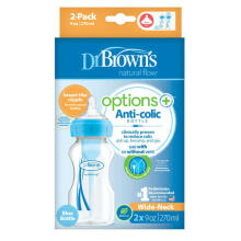 WB92602 oz/270 ml PP Wide-Neck Options+ Bottle, BLUE, 2-Pack