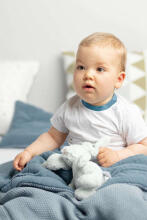 Knitted cot set with muslin - grey
