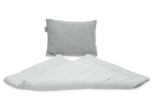 Knitted cot set with muslin - grey