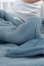 Knitted cot set with muslin - grey