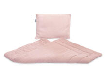 Knitted cot set with muslin - pink