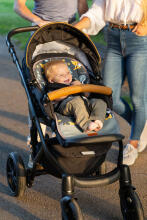 WAFFLE PUSHCHAIR LINER - ANIMAL LAND GREY