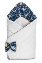 BABY WRAP/BABY BUNTING WAFFLE - ANIMAL LAND GREY