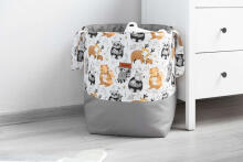 BASKET FOR TOYS MEDIUM - RACCOONS GREY