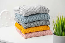HOODED SWADDLE BLANKET 100% BAMBOO GIFT GRAPHITE