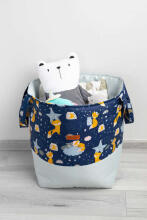 BASKET FOR TOYS MEDIUM - FOXES NAVY