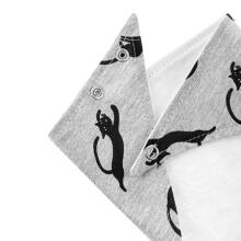 AKUKU CATS Art.A1502 GREY Детский нагрудник-платочек, 100% хлопок (1 шт.), на кнопках