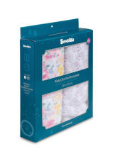BAMBOO DIAPER 2-PACK FLOWERS+HEDGEHOGS 120X120