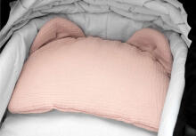 Muslin pushchair pillow – PINK