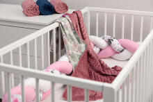 Light Minky Blanket – retro pink palms