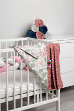 Light Minky Blanket – retro pink palms
