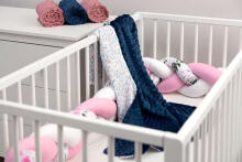 Light Minky Blanket - navy blue viburnum