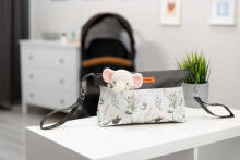 Stroller organizer – grey cranes