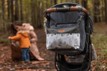 Stroller organizer – pink cranes