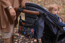 Stroller organizer – light blue cacti