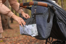 Stroller organizer – light blue cacti