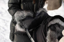Muff with faux fur GREY