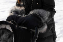 Muff with faux fur GREY