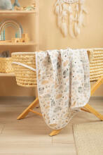 MUSLIN BLANKET GLADE / WHITE 80x100cm