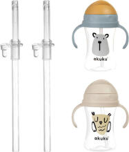 Akuku Bottle with handles Art.A0204 Pudele Krūze ar salokāmo salmiņu un ergonomiskiem rokturiem 300ml