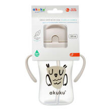Akuku Bottle with handles Art.A0204 Pudele Krūze ar salokāmo salmiņu un ergonomiskiem rokturiem 300ml