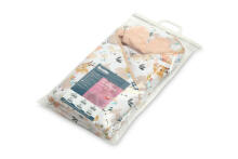 VELVET CARRY-COT SWADDLE BLANKET XL PICNIC PEACH