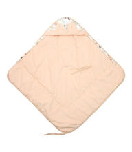 VELVET CARRY-COT SWADDLE BLANKET XL PICNIC PEACH