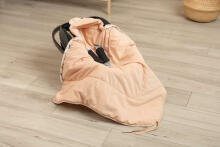 VELVET CARRY-COT SWADDLE BLANKET XL PICNIC PEACH