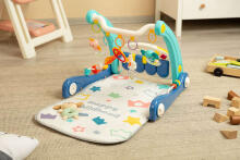 2IN1 WALKER WITH MUSIC MAT BLUE
