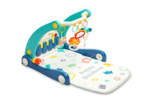2IN1 WALKER WITH MUSIC MAT BLUE