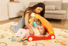 2IN1 WALKER WITH MUSIC MAT BLUE