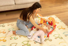 2IN1 WALKER WITH MUSIC MAT BLUE