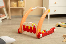2IN1 WALKER WITH MUSIC MAT PINK