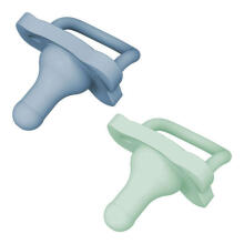 PS12007 SILICONE pacifier PINK AND GREEN (STANDARD BOTTLE TUCK SHAPE)