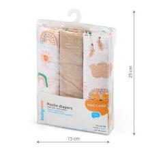 348/08 MUSLIN DIAPERS BEIGE 3 PCS