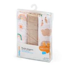 348/08 MUSLIN DIAPERS BEIGE 3 PCS