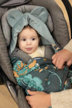 Velvet carry-cot swaddle blanket – PARADISE EMERALD