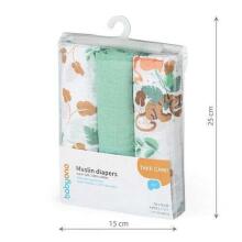 348/12 MUSLIN DIAPERS, 3PCS, GREEN