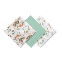 348/12 MUSLIN DIAPERS, 3PCS, GREEN